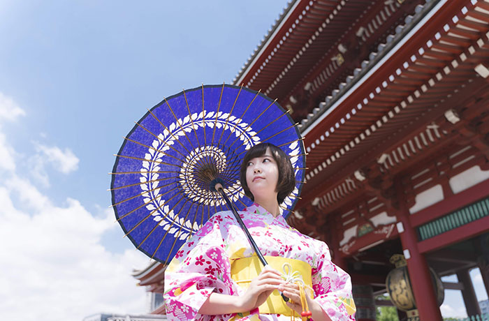 紫に白の模様入り番傘